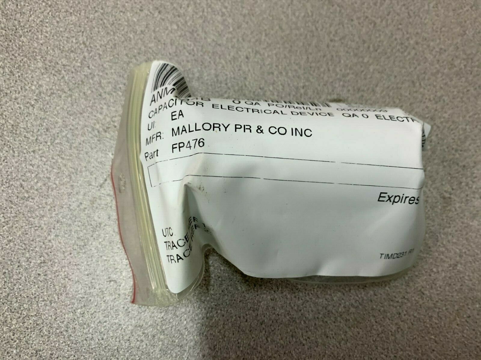 NEW NO BOX MALLORY CAPACITOR FP476