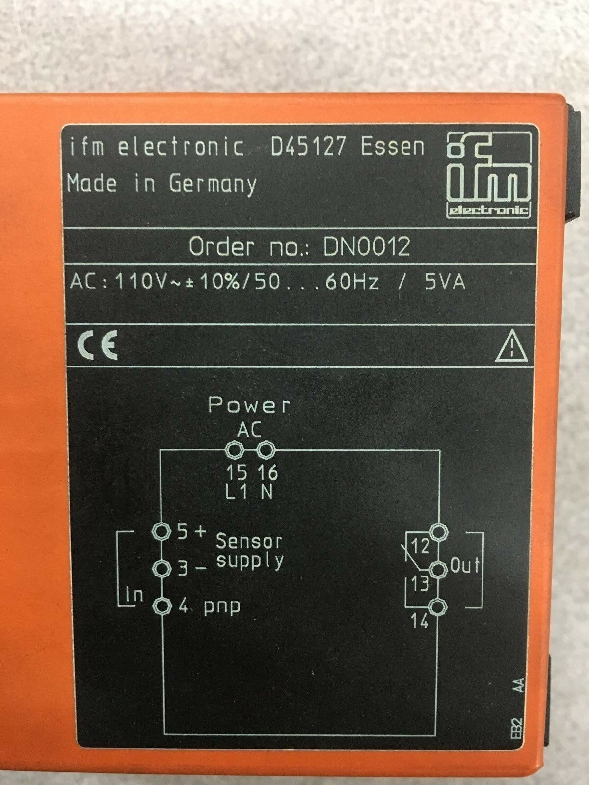 NEW NO BOX IFM EFECTOR DN0012 MONITOR D45127