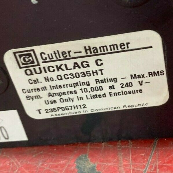 NEW NO BOX CUTLER HAMMER 3 POLE 35 AMP BREAKER QC3035HT