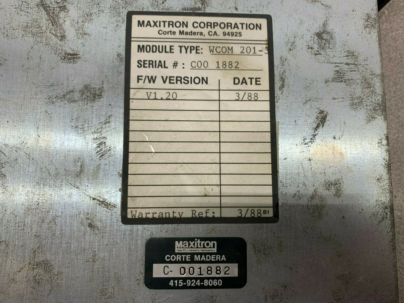 USED MAXITRON CPU MODULE WCOM 201-3