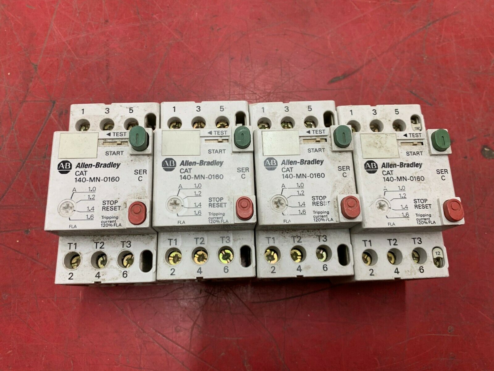 LOT OF 4 USED ALLEN BRADLEY MOTOR STARTER 140-MN-0160