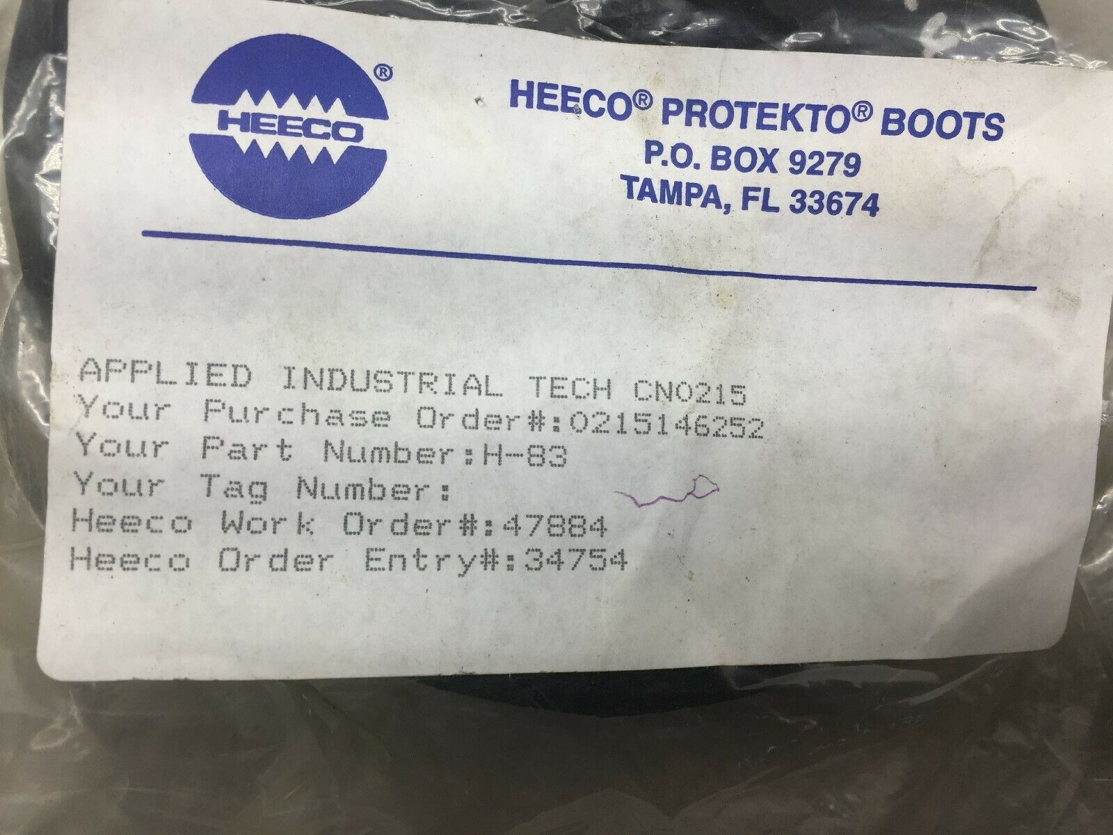 NEW IN BAG (LOT OF 2 ) HEECO PROTECTIVE CYL BOOTS H-83