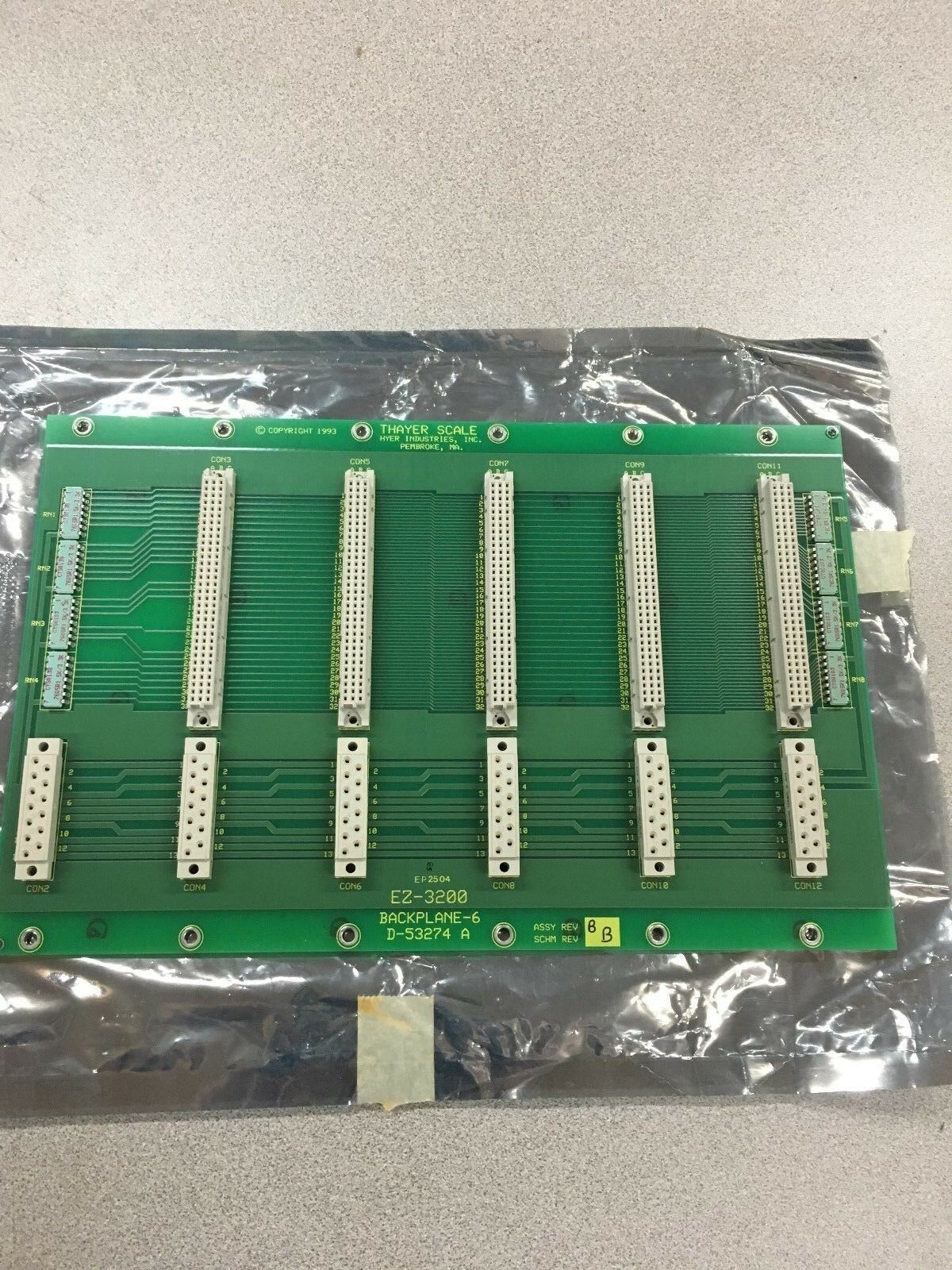 NEW NO BOX THAYER SCALES EZ-3200 BACKPLANE-6 D-53274 A