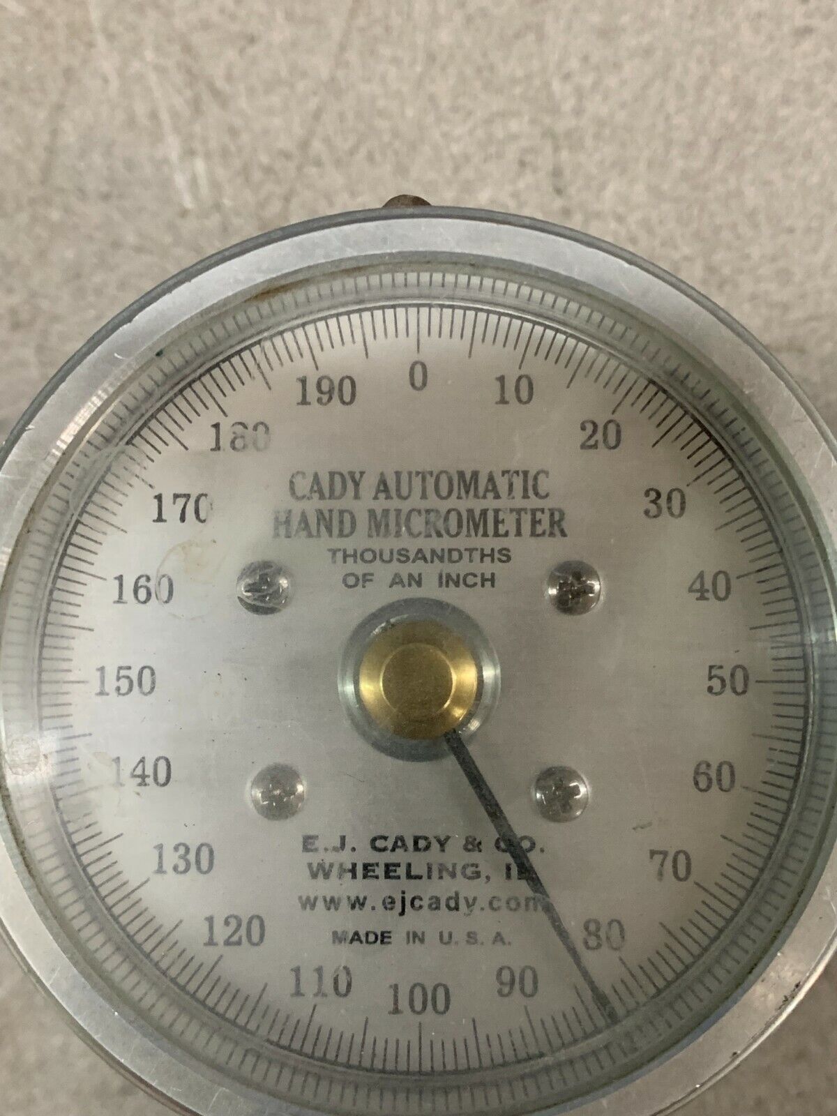 USED E.J. CADY & CO. 2H AUTOMATIC HAND MICROMETER THOUSANDTHS OF AN INCH 2H 3857