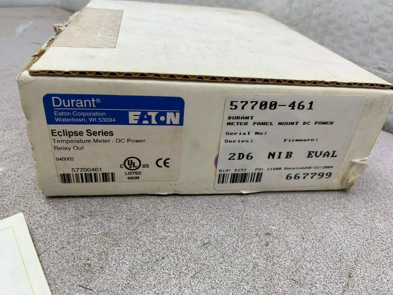 NEW IN BOX EATON DURANT ECLIPSE SERIES TEMPERATURE METER 57700-461