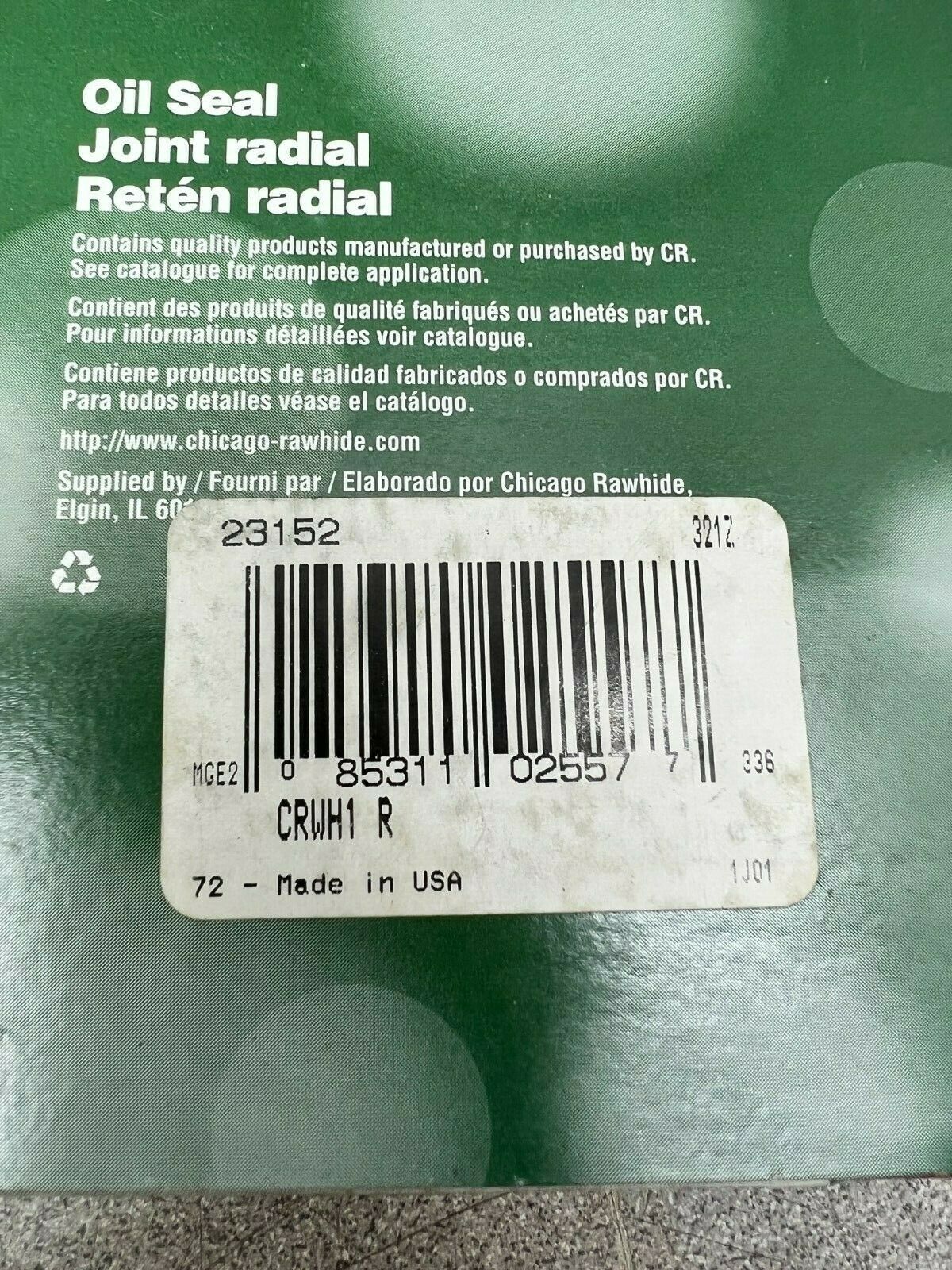 LOT OF 2 NEW IN BOX CHICAGO RAWHIDE OILSEAL 23152