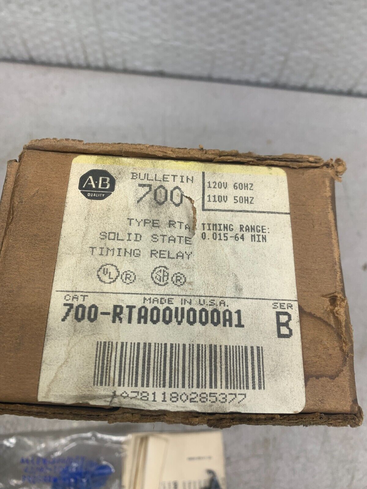 NEW IN BOX ALLEN-BRADLEY SOLID STATE TIMING RELAY 700-RTA00V000A1 SERIES B