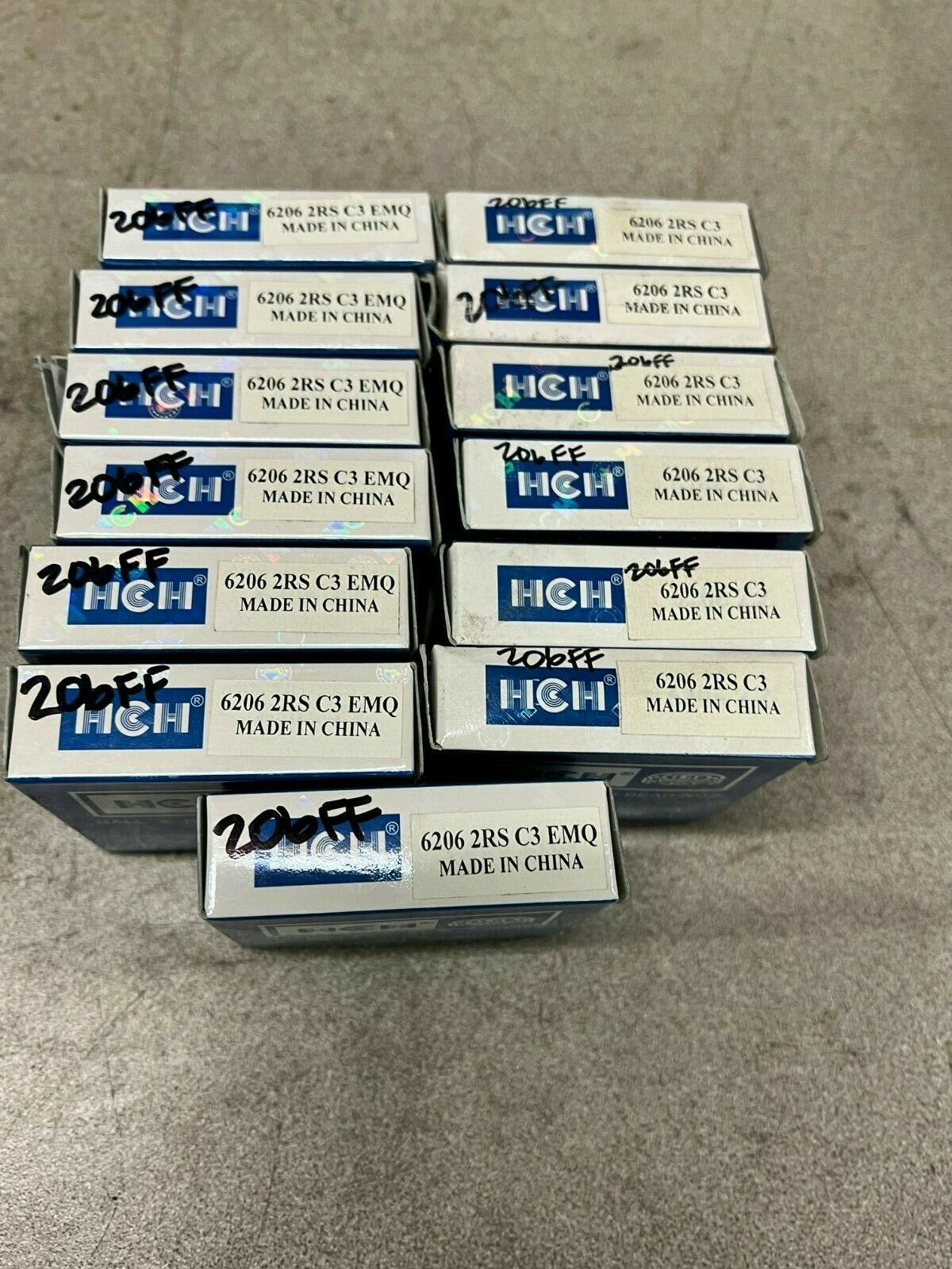 LOT OF 13 NEW IN BOX HCH 6206-2RS BALL BEARING 6206 2RS C3 EMQ