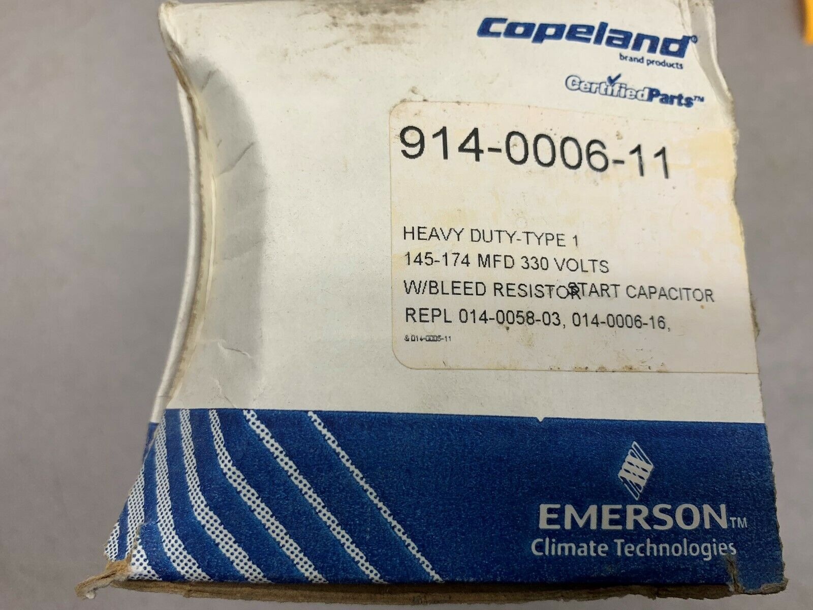 NEW IN BOX COPELAND CAPACITOR 914-0006-11