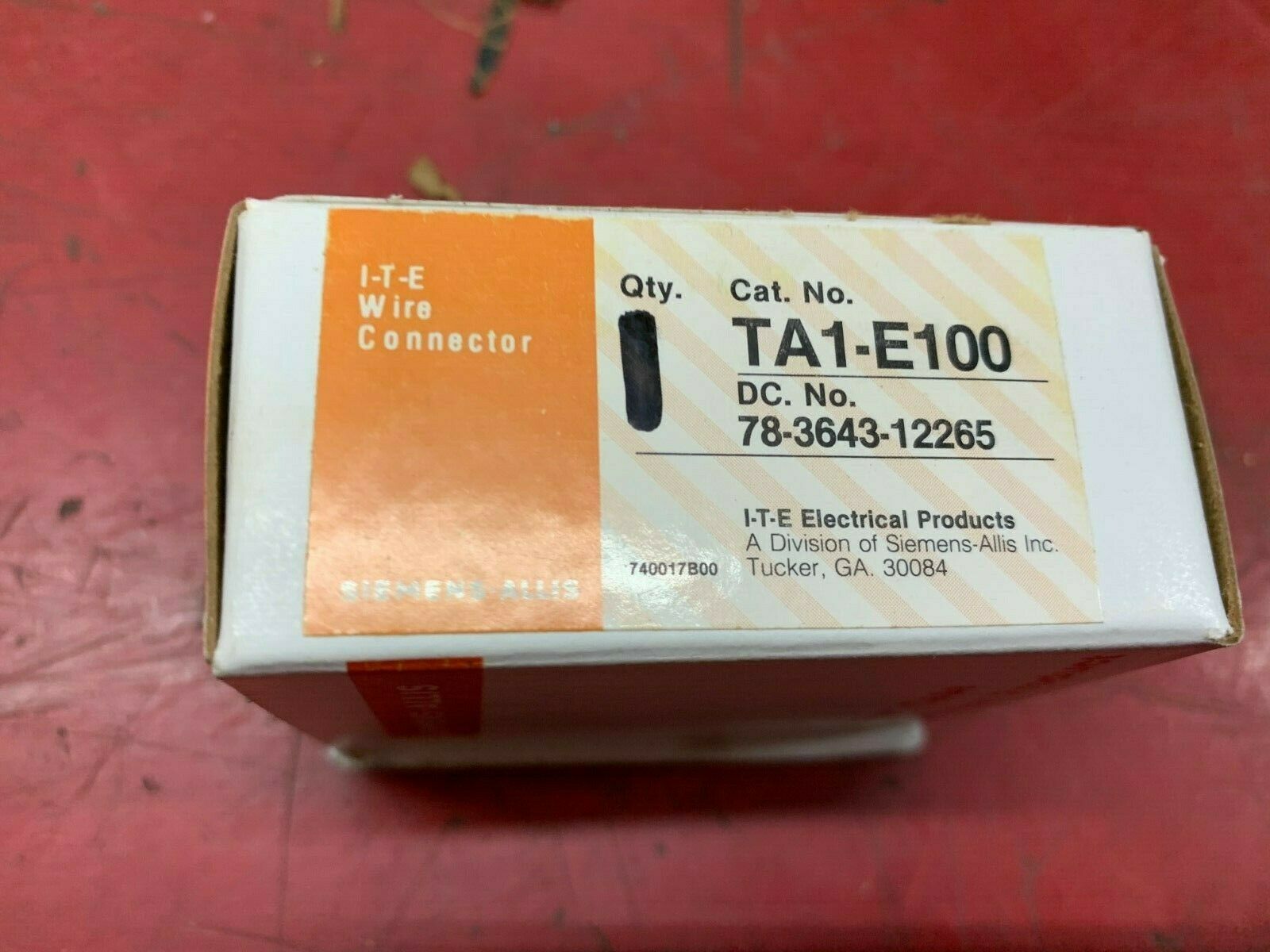 LOT OF 2 NEW IN BOX I-T-E- WIRE CONNECTOR TA1-E100