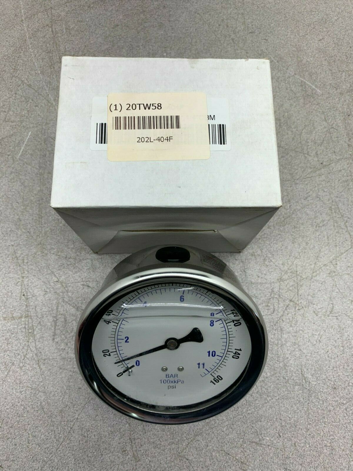 NEW IN BOX PIC 20TW58 PRESSURE GAUGE 202L-404F
