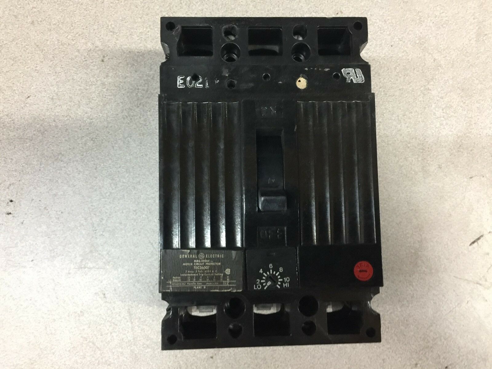 USED GE 7AMP 3POLE 600V CIRCUIT BREAKER TEC36007