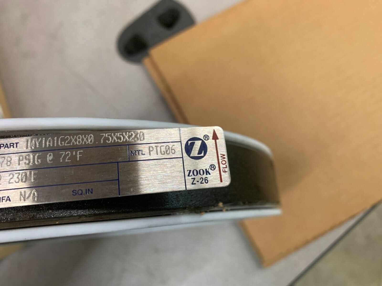 NEW IN BOX ZOOK 8" GRAPHITE RUPTURE DISC 85883.010 PART 1WY1A1G2X8X0.75X5X230