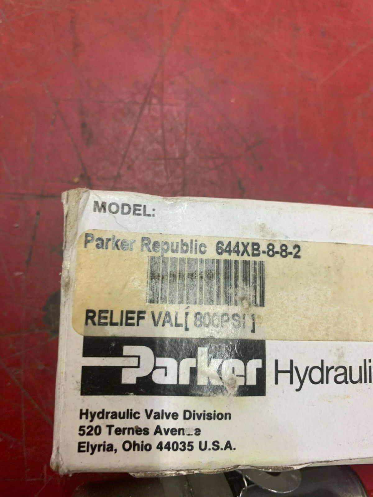 NEW IN BOX PARKER RELIEF VALVE 644XB-8-8-2