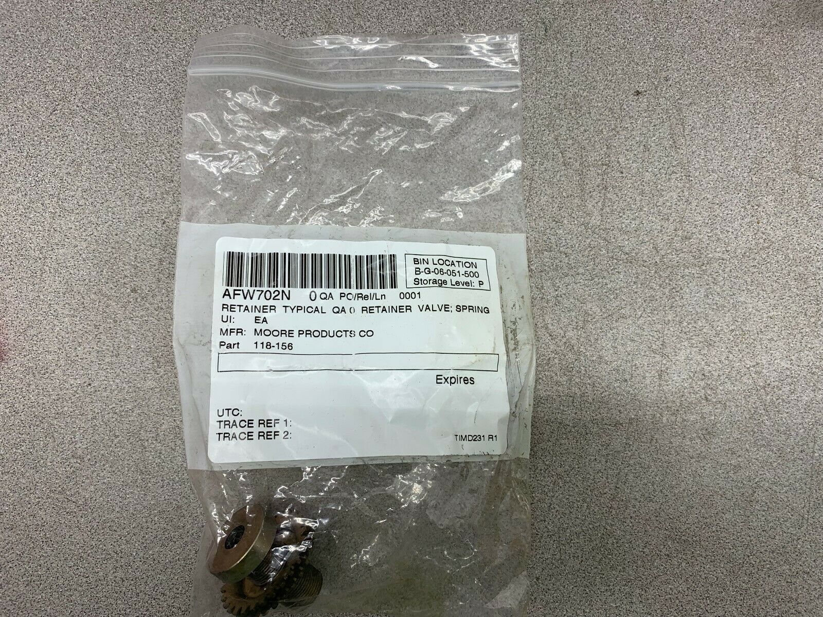 NEW NO BOX MOORE VALVE 118-156