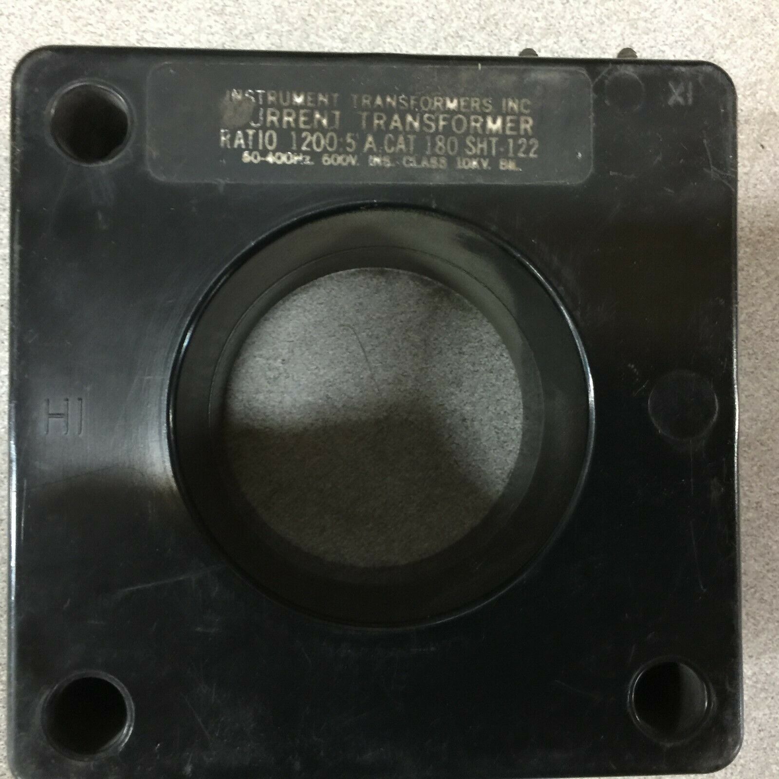 NEW NO BOX INSTRUMENTS TRANSFORMERS INC 1200:5 600VAC CURRENT TRANSFORMER 180 SH