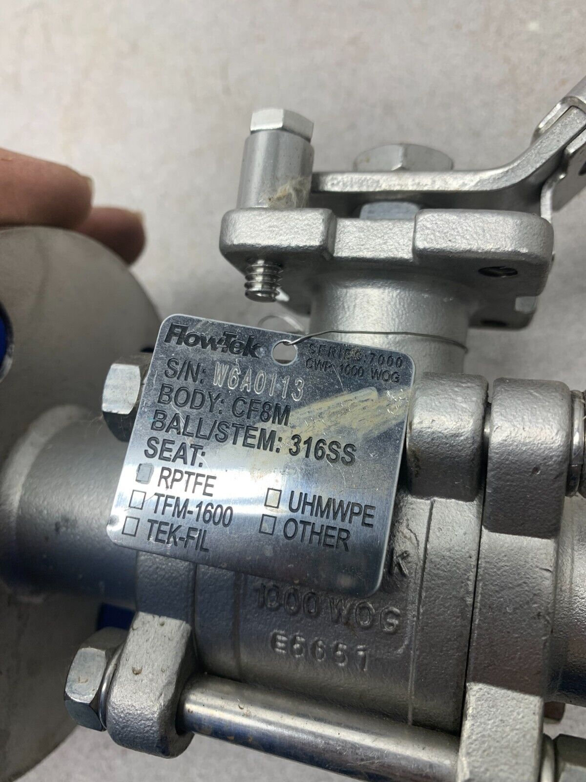 NEW FLOW-TEK SERIES 7000 STAINLESS 1" FLANGED BALL VALVE 1000 WOG BODY CF8M