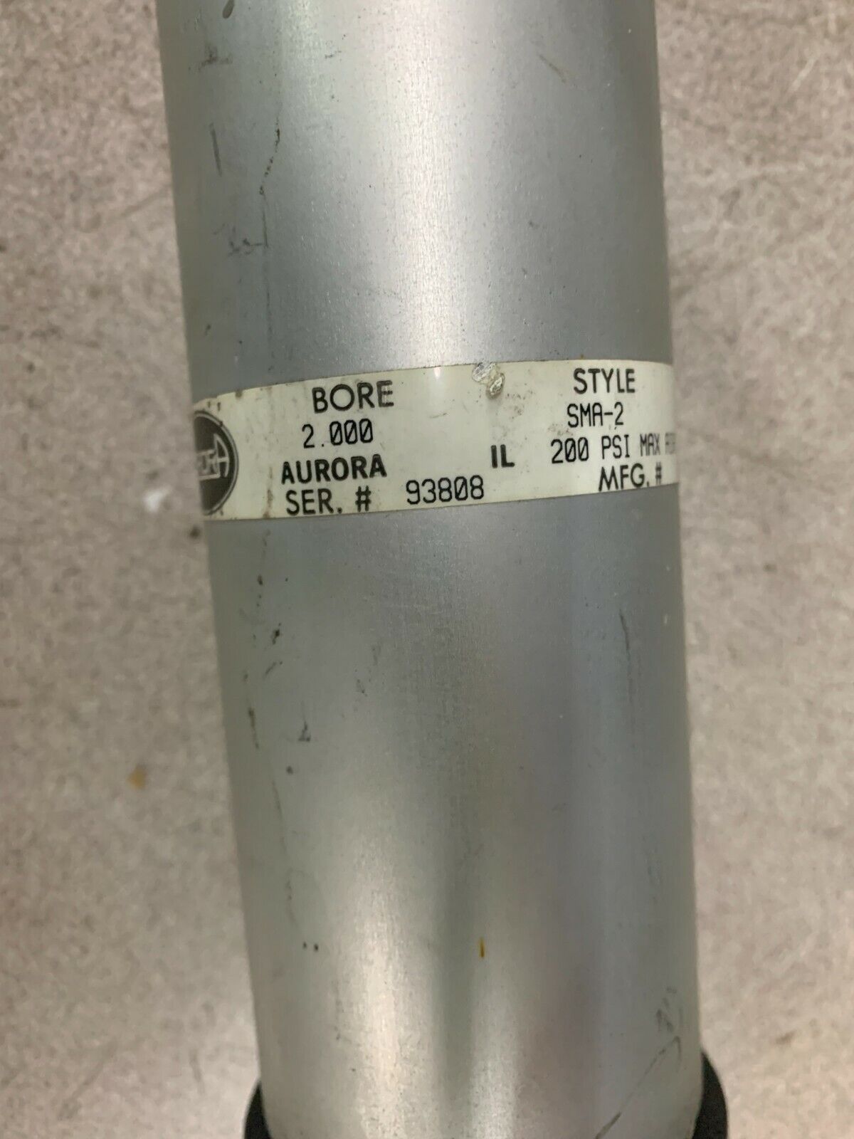 USED AURORA 2" BORE 5" STROKE PNEUMATIC CYLINDER SMA-2