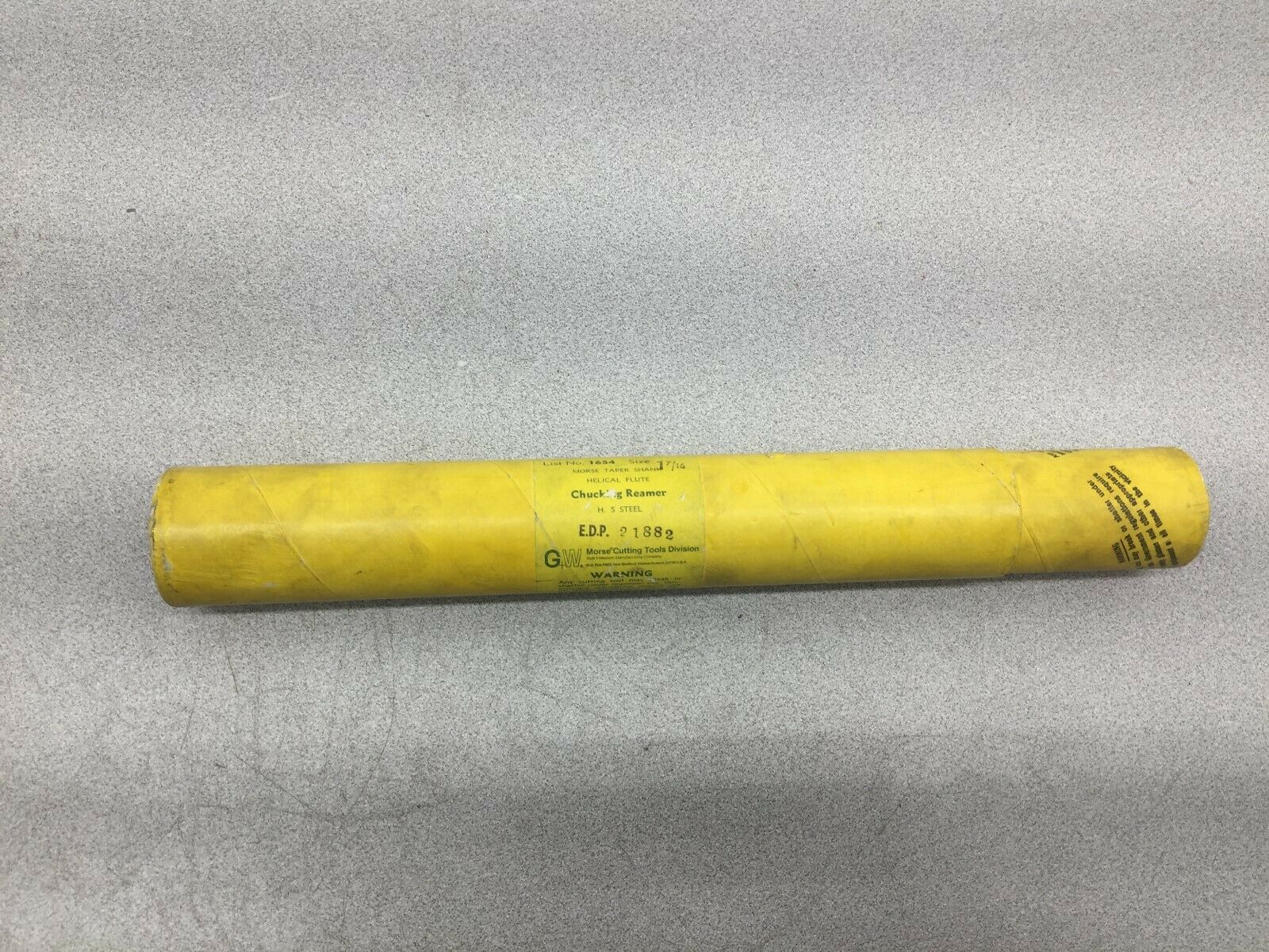 NEW IN BOX MORSE 1 7/16 CHUCKING REAMER HSS 1654 / 21882