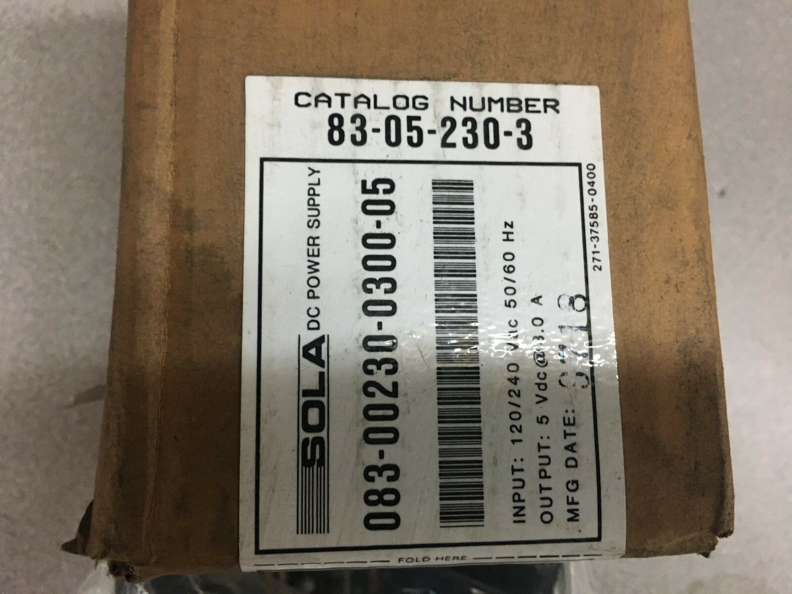 NEW IN BOX SOLA POWER SUPPLY 83-05-230-3