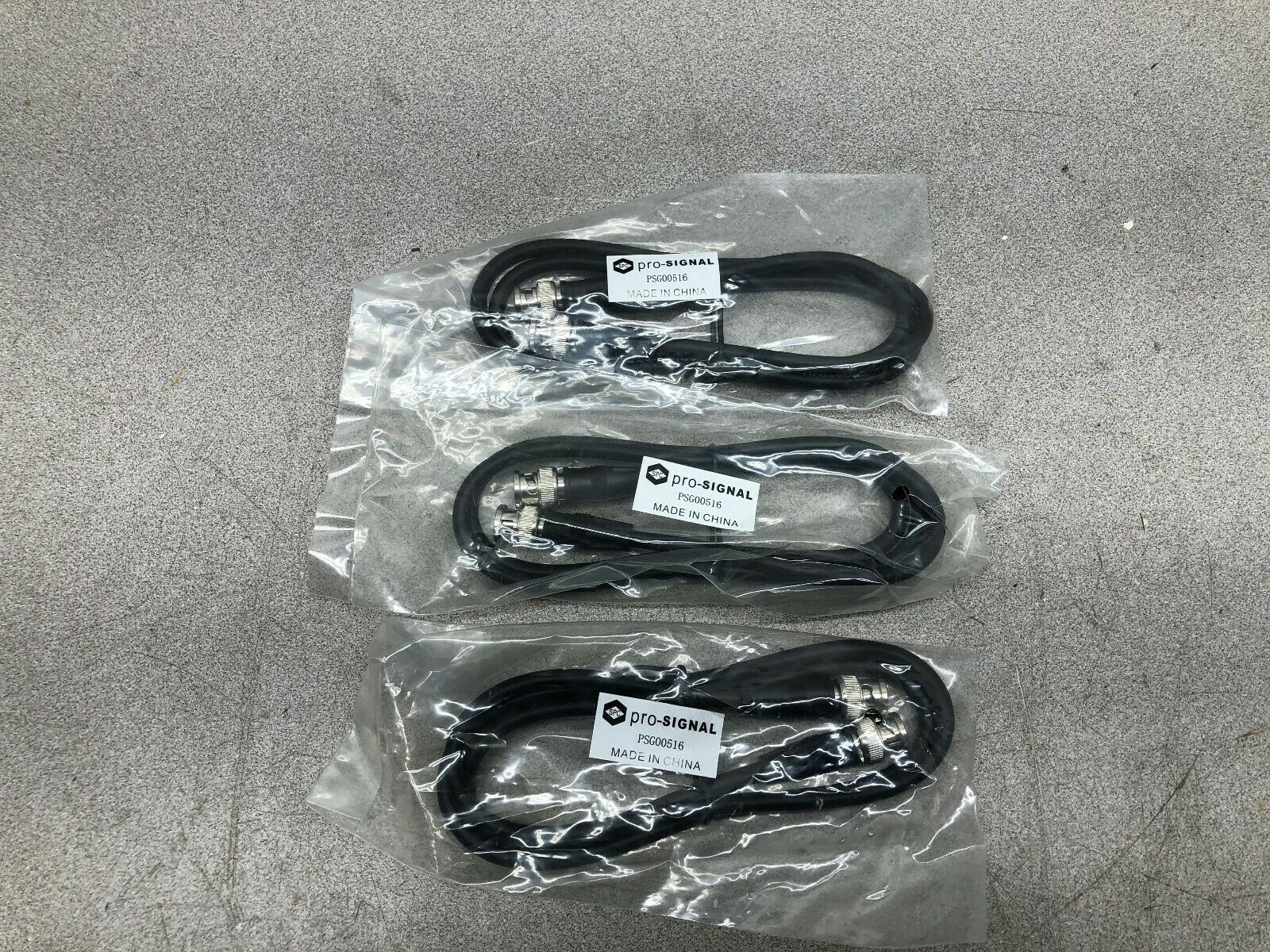 NEW IN PACK (LOT OF 3) PRO SIGNAL BNC MALE TO BNC MALE RG-59/U COAXIAL LEAD 75 O