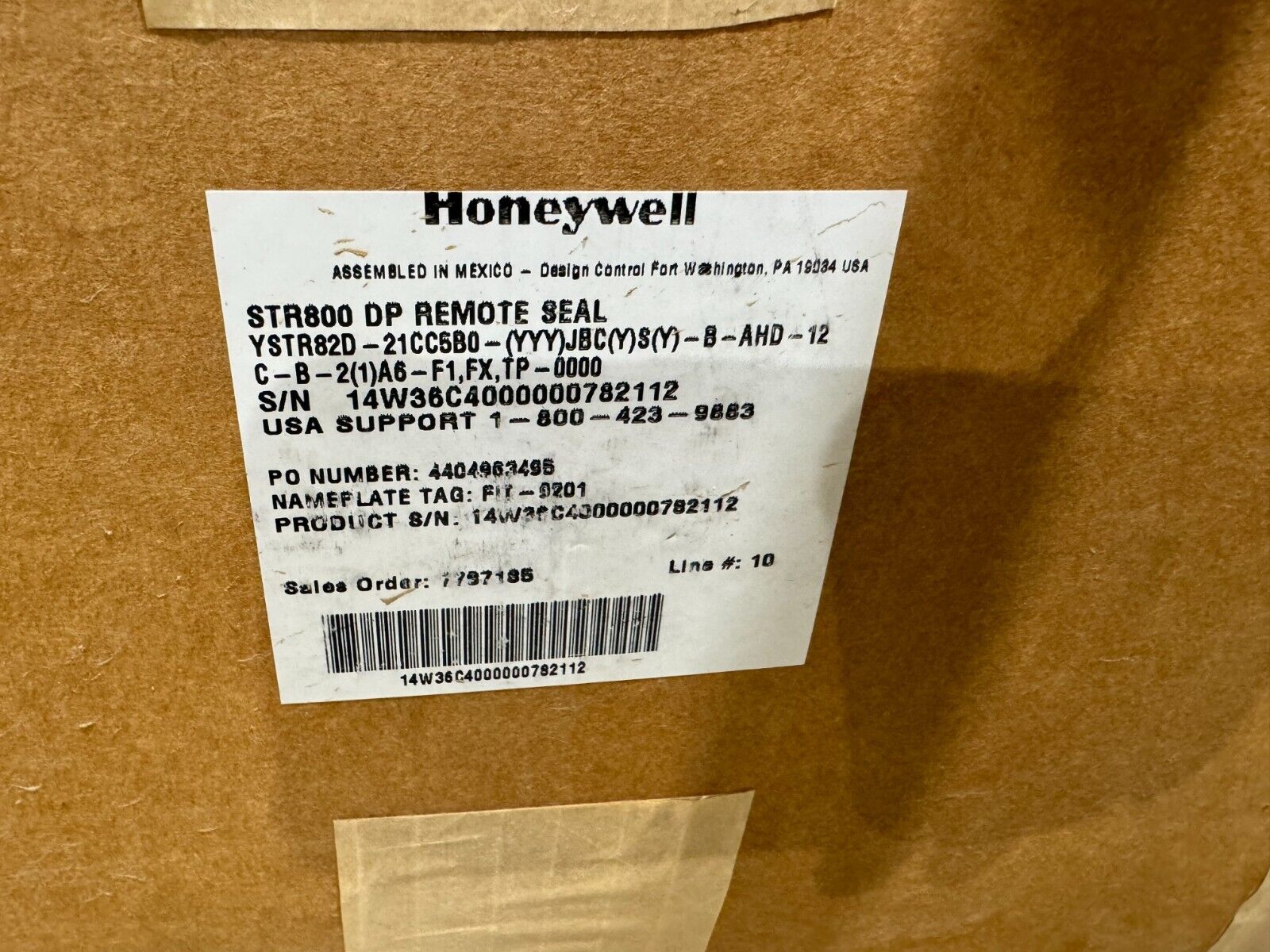 NEW HONEYWELL PRESSURE TRANSMITTER STR82D-21CC5B0-AFAJBCYSY-B-AHD-12C-B-21A6-F1