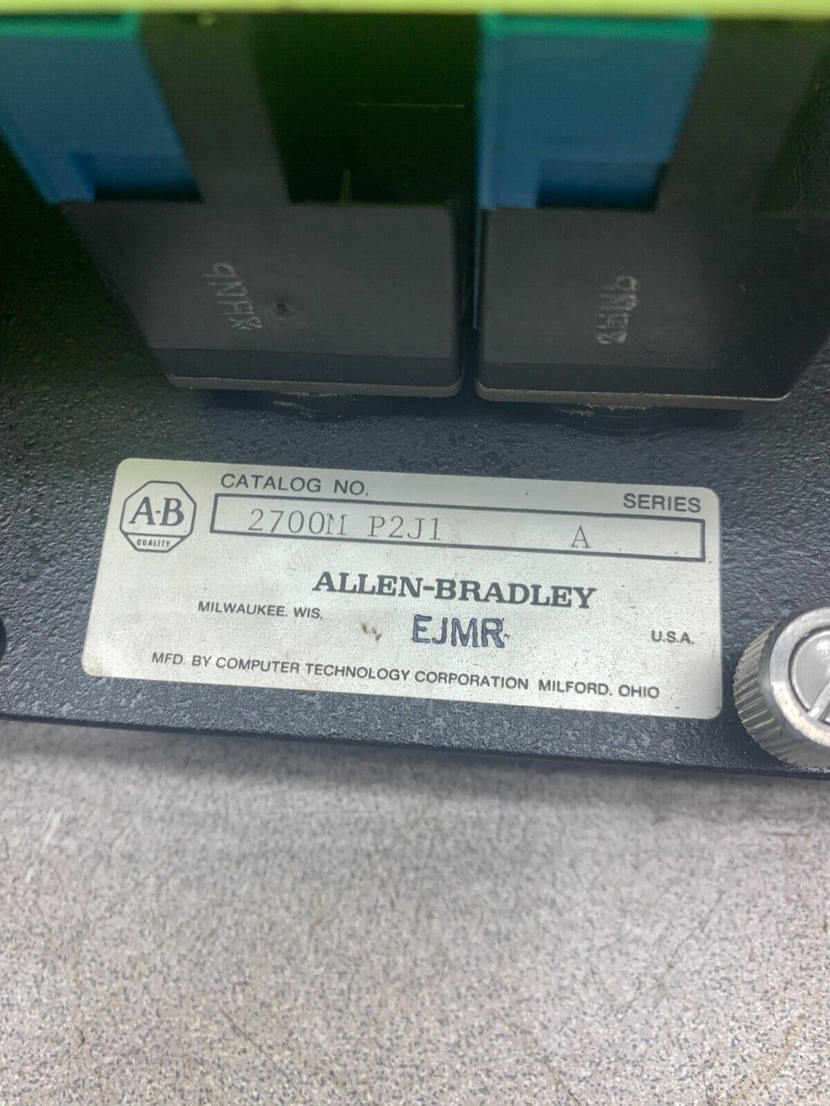 USED ALLEN-BRADLEY BACKLIT PUSHBUTTON MODULE PANEL 2700M-P2J1 SERIES A