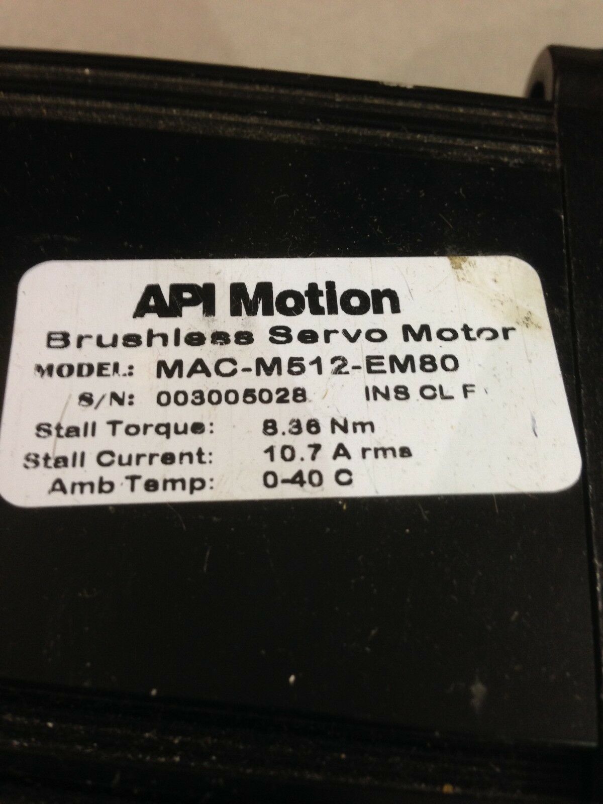 NEW API MOTION BRUSHLESS SERVO MOTOR MAC-M512-EM80