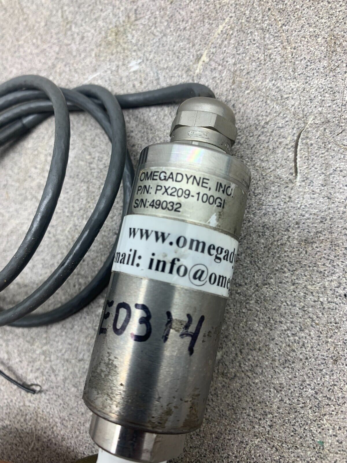 USED OMEGADYNE PRESSURE TRANSMITTER PX209-100GI