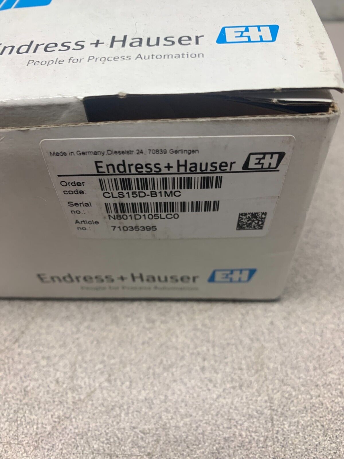 NEW IN BOX ENDRESS + HAUSER CONDUMAX SENSOR FOR LIQUID ANALYSIS CLS15D-B1MC