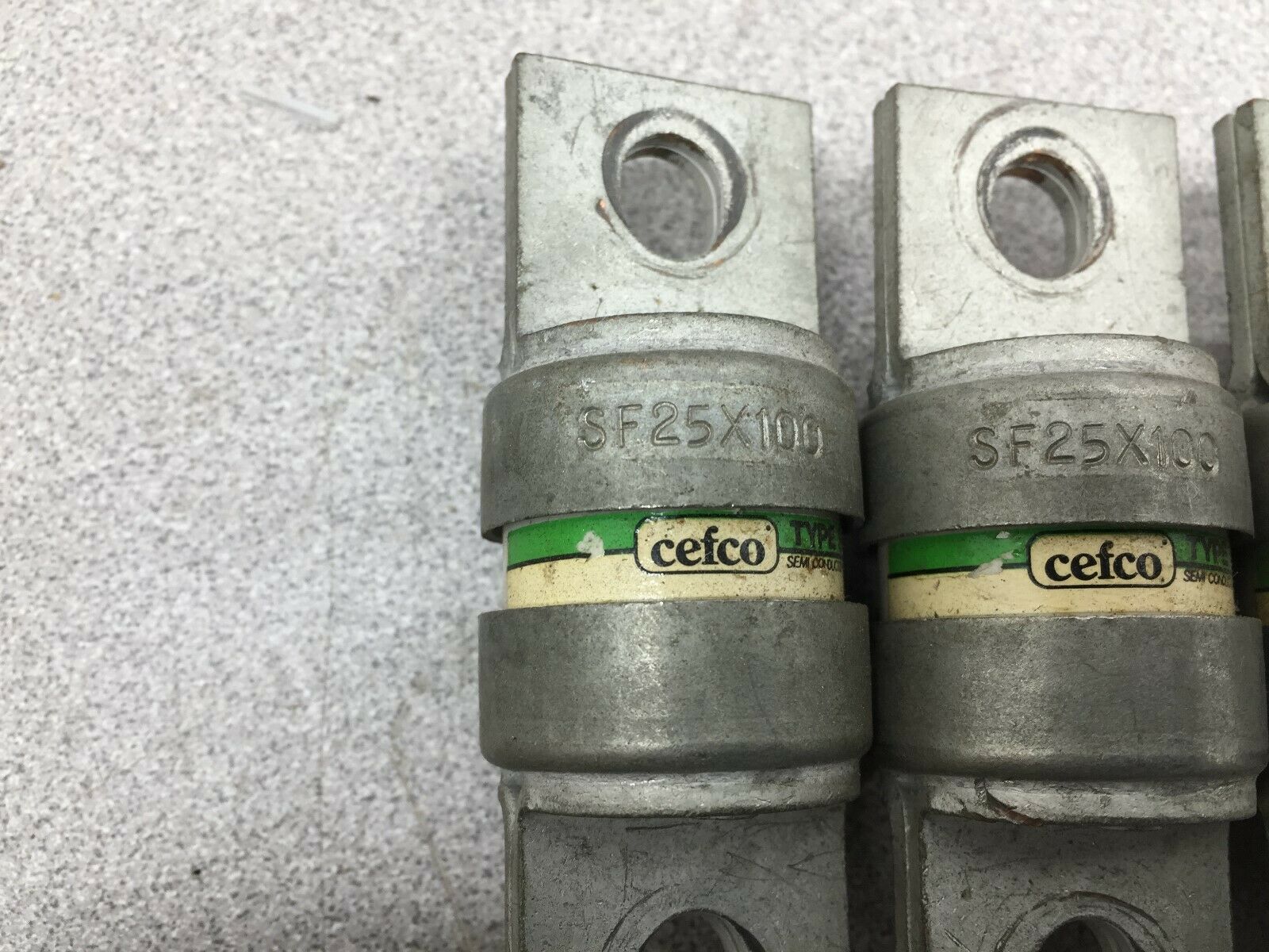 USED LOT OF 5 CEFCO TYPE SF 100AMP FUSE SF25X100