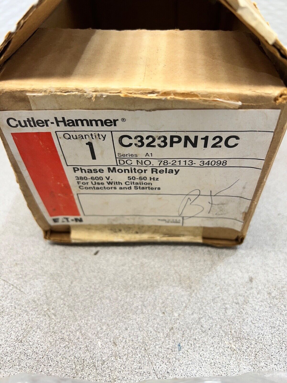 NEW IN BOX CUTLER HAMMER PHASE MONITOR RELAY C323PN12C