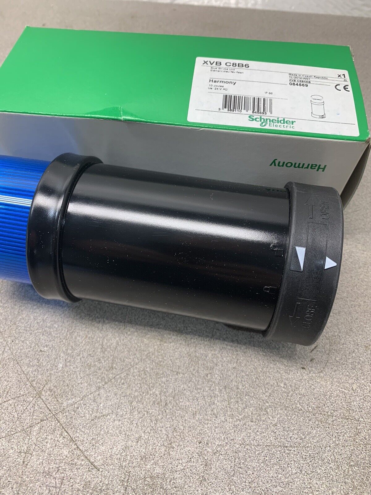 NEW IN BOX SCHNEIDER ELECTRIC BLUE STROBE LIGHT UNIT XVB C8B6