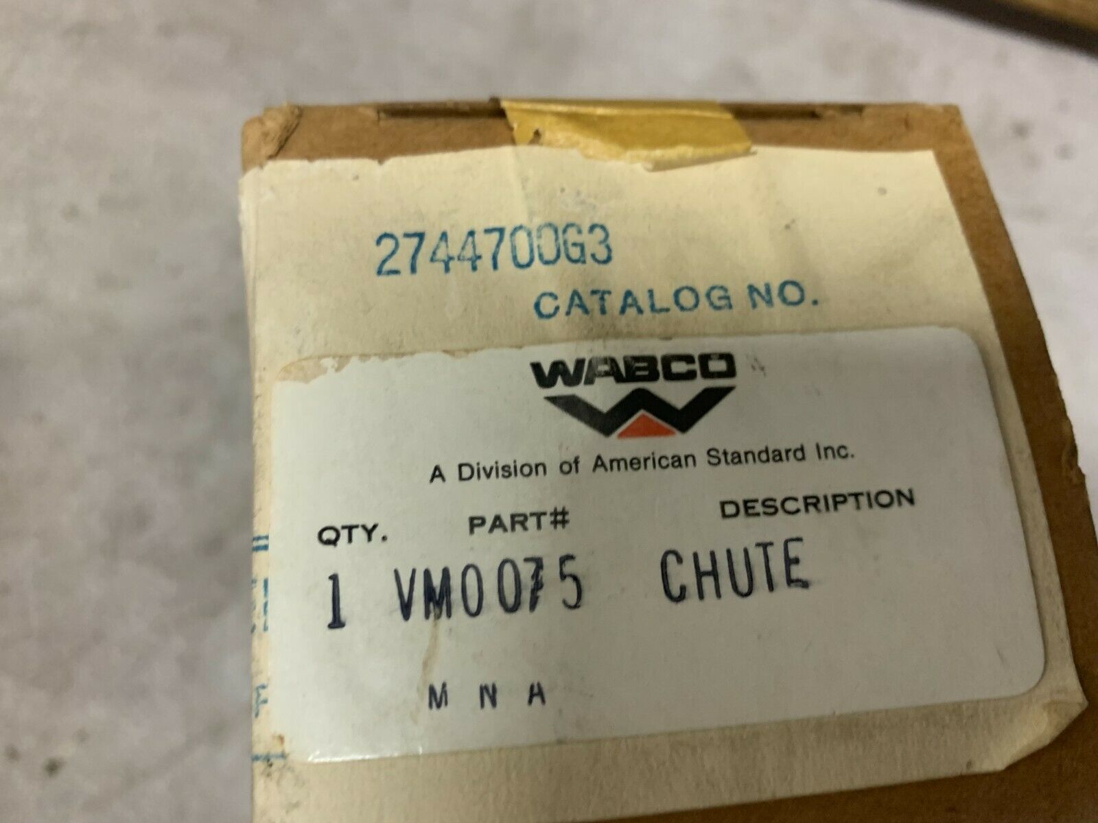 NEW IN BOX WABCO CHUTE VM0075