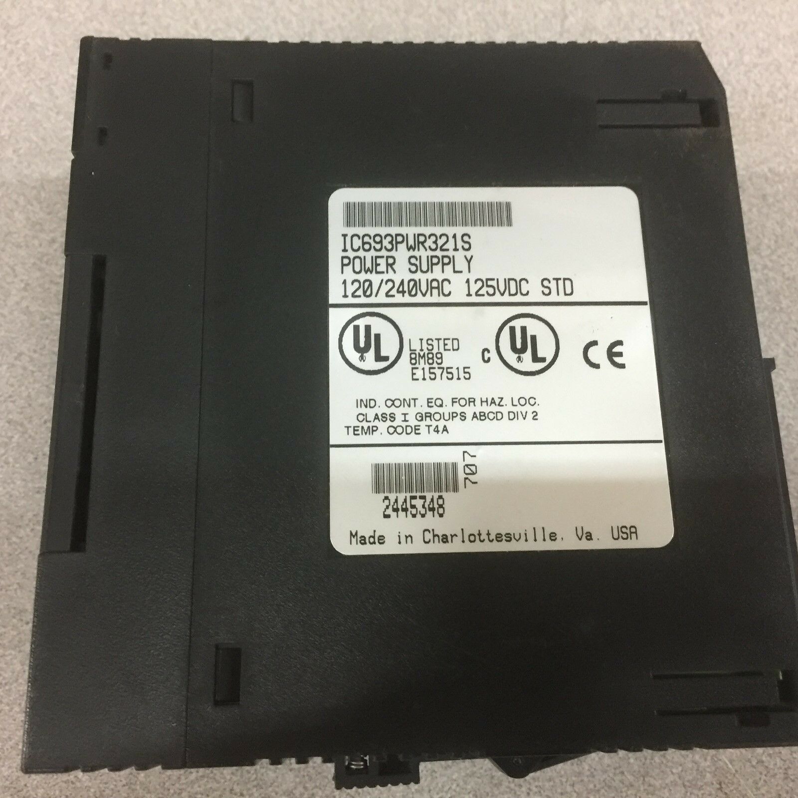 USED GE FANUC SERIES 90-60 120/240 POWER SUPPLY IC693PWR321S