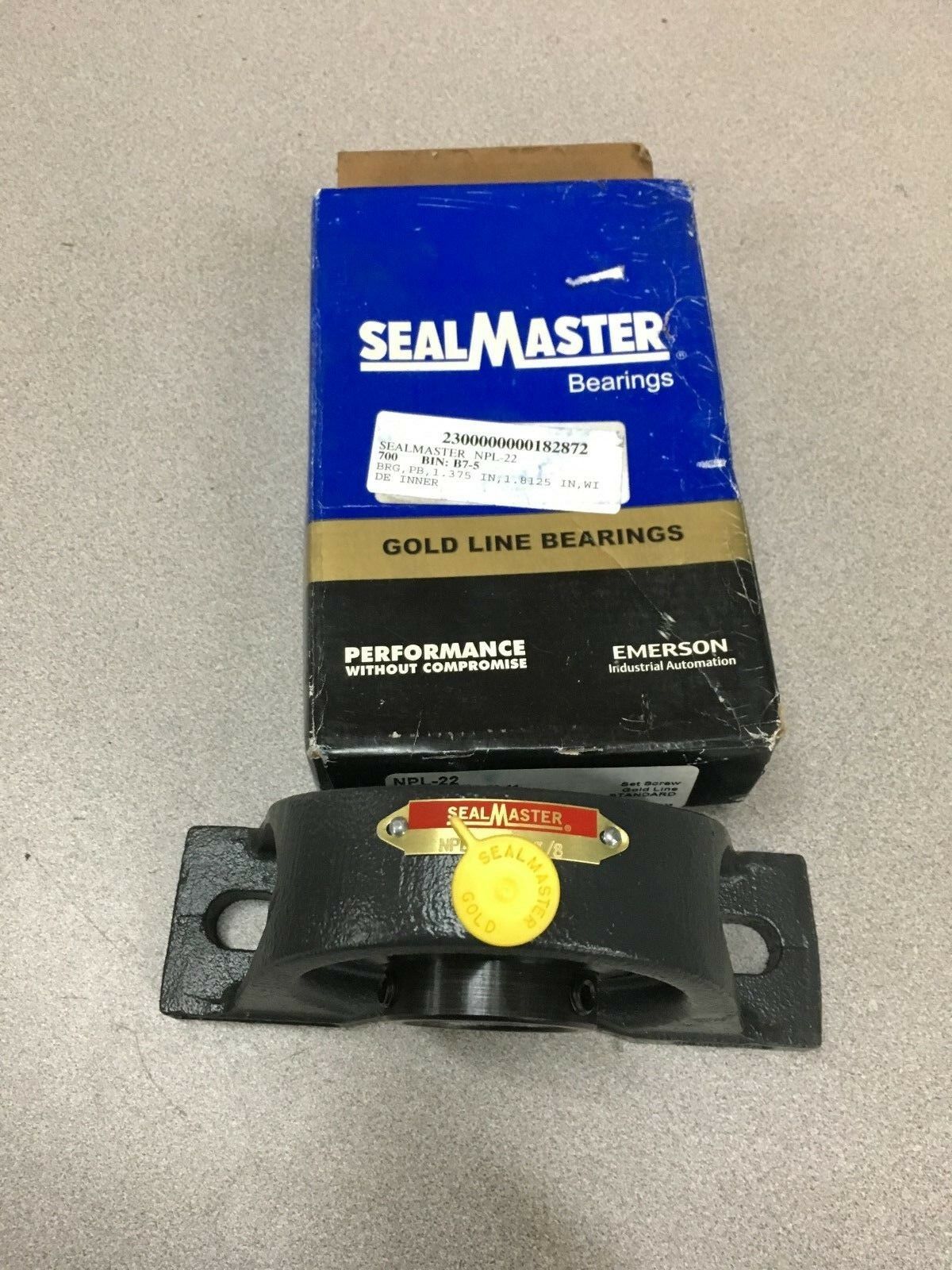 NEW IN BOX SEALMASTER PILLOW BLOCK BEARING 1-3/8" BORE NPL-22