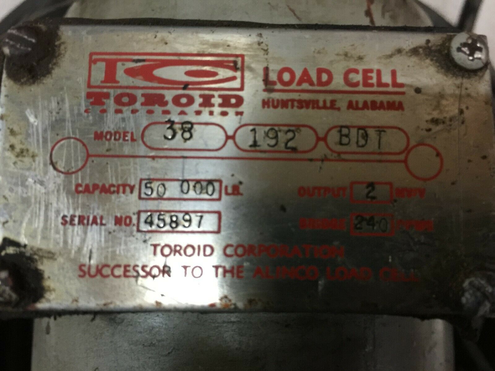 USED TOROID 50000# LOAD CELL 38-192-BDT