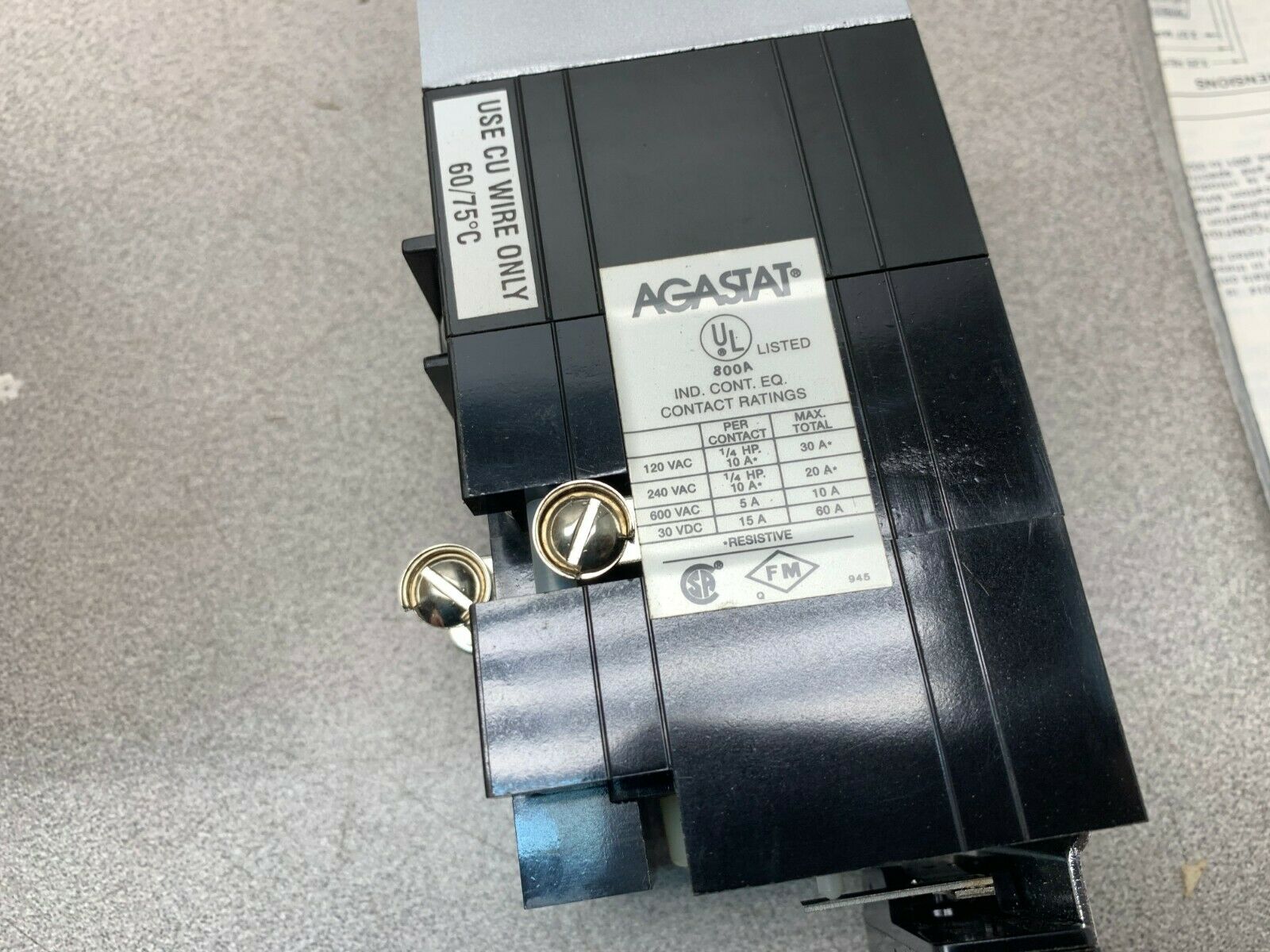 NEW IN BOX AGASTAT 120V. TIMER 2-20 SEC. TIMING RELAY E7014ACL004