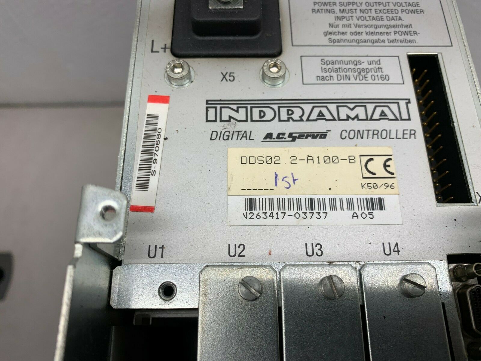 USED INDRAMAT DIGITAL AC SERVO CONTROLLER DDS02.2-A100-B