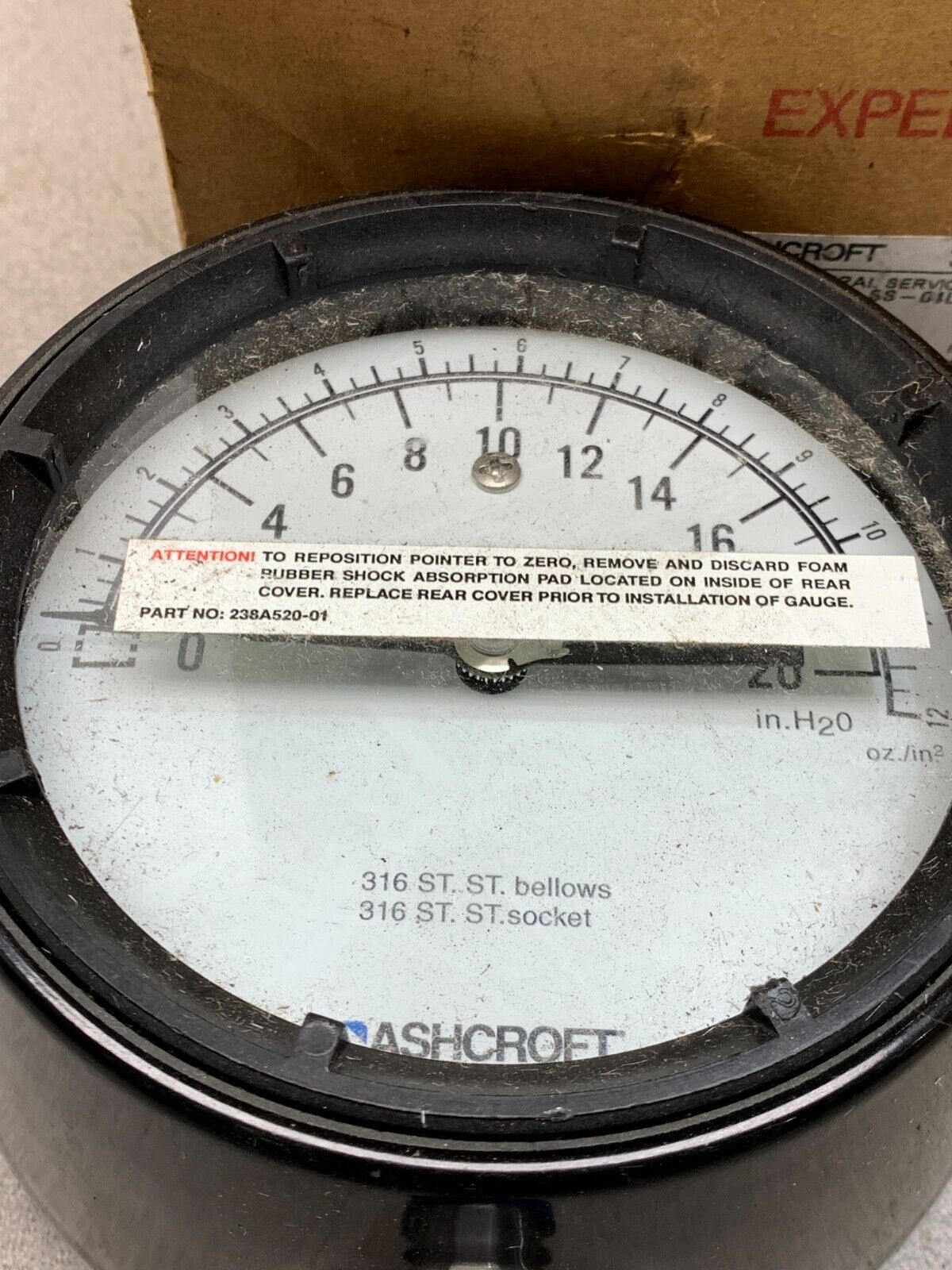 NEW ASHCROFT 4-1/2" GENERAL SERVICE GAUGE 45-1188-SS-04L-20IW/ZSI