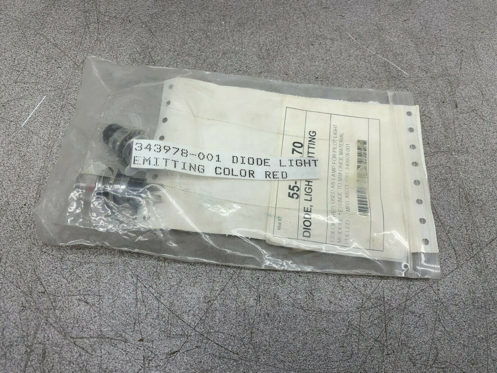 LOT OF 2 NEW ASCO RED DIODE LIGHTS 343978-001