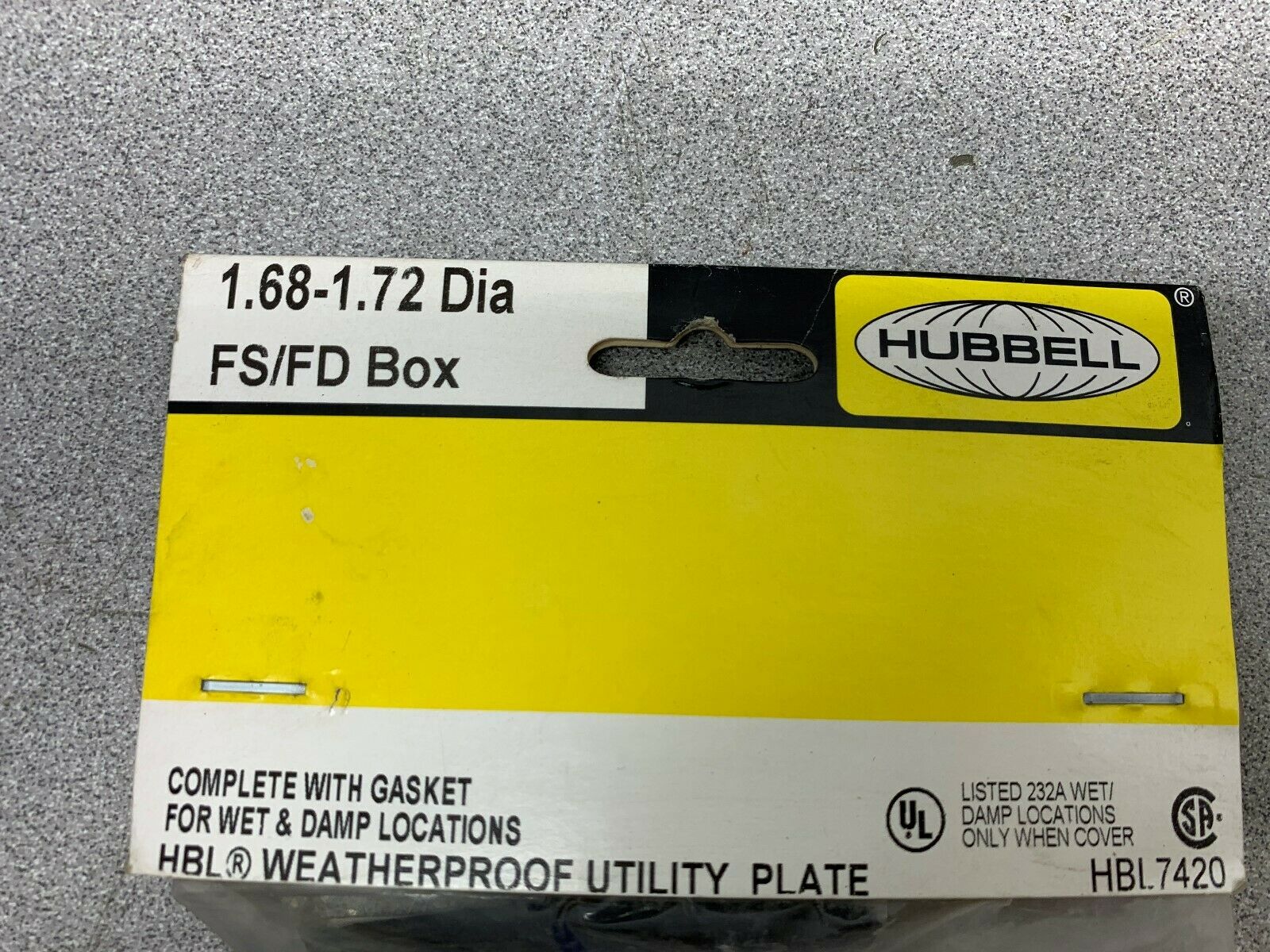 LOT OF 3 NEW NO BOX HUBBELL UTILITY PLATE 1.68-1.72 DIA