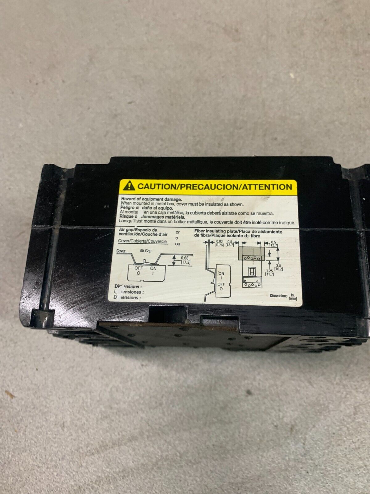 USED SQUARE D 3 POLE 30AMP CIRCUIT BREAKER FHL36030