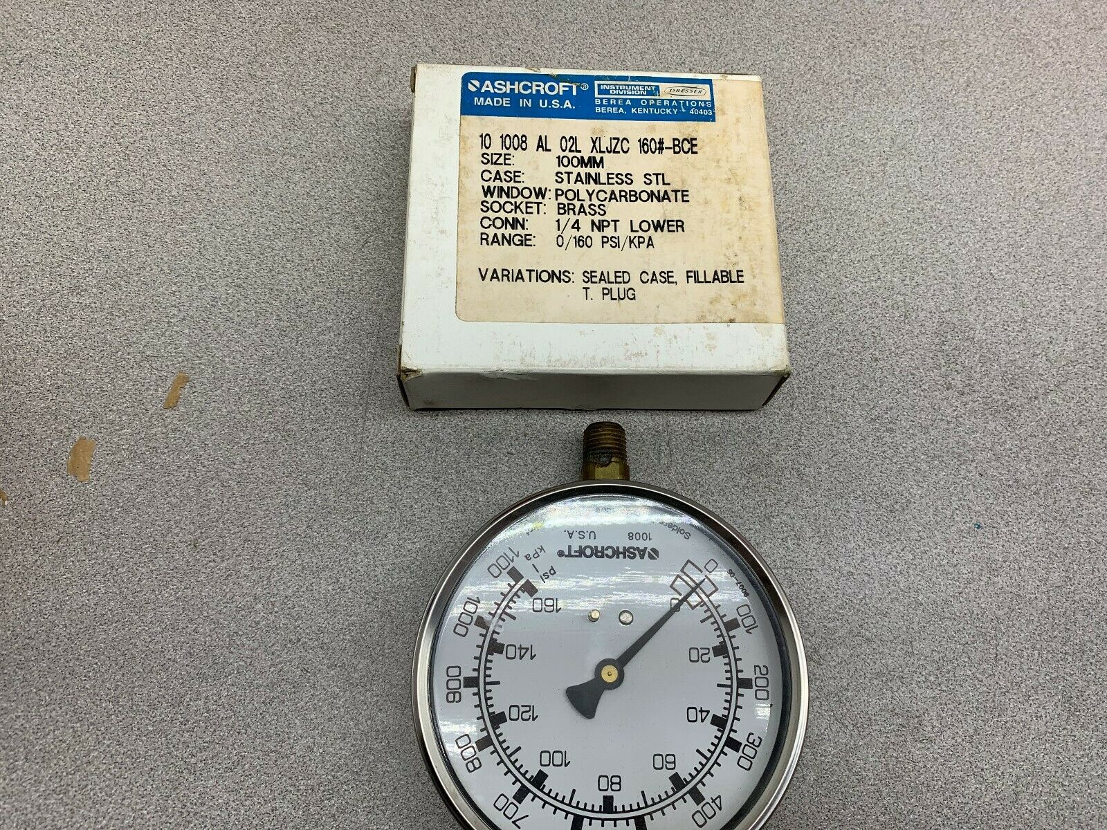 NEW IN BOX ASHCROFT METER 10 1008 AL 02L XLJZC