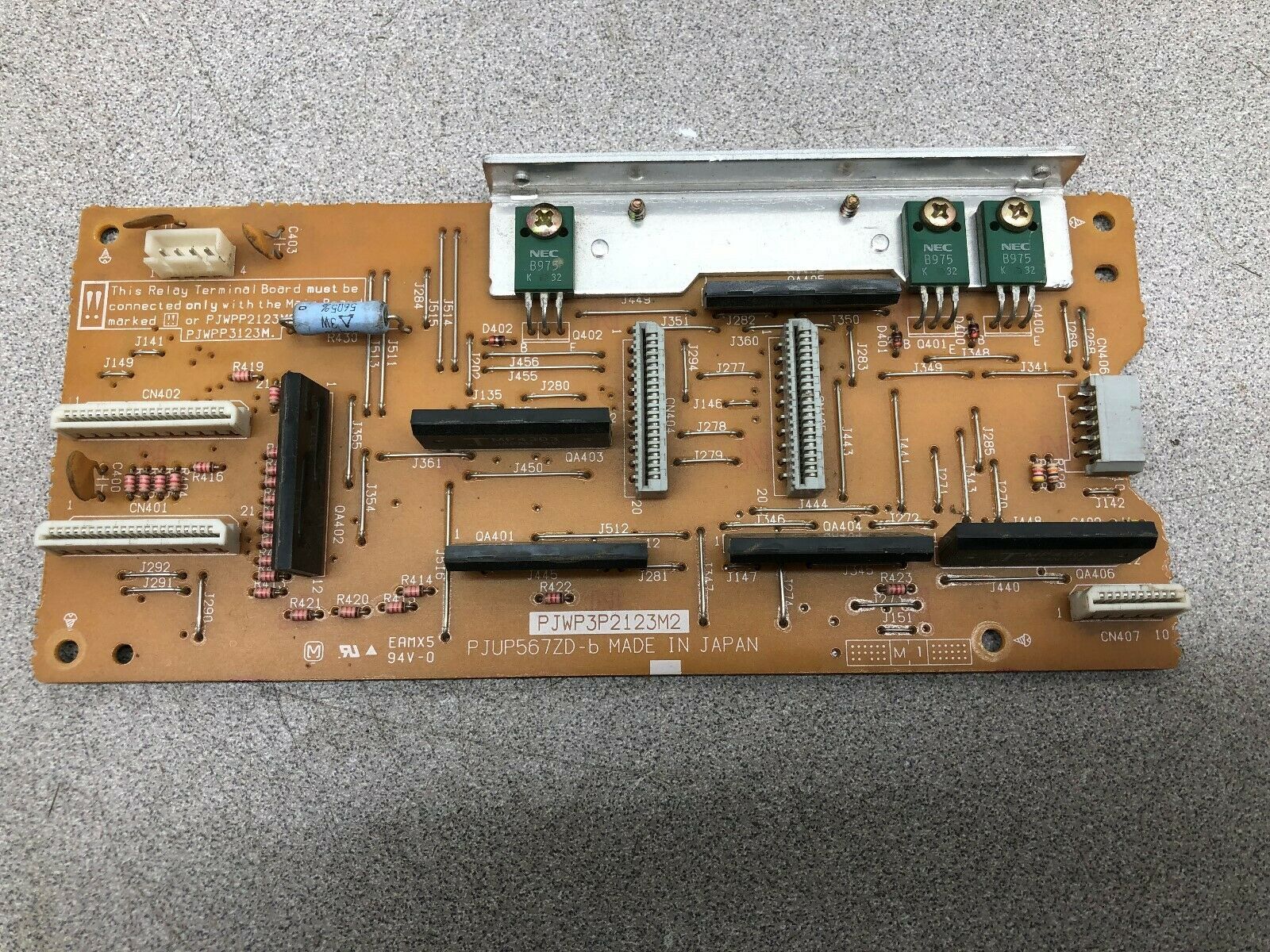 USED PANASONIC PRINTER RELAY TERMINAL BOARD PJWP3P2123M2