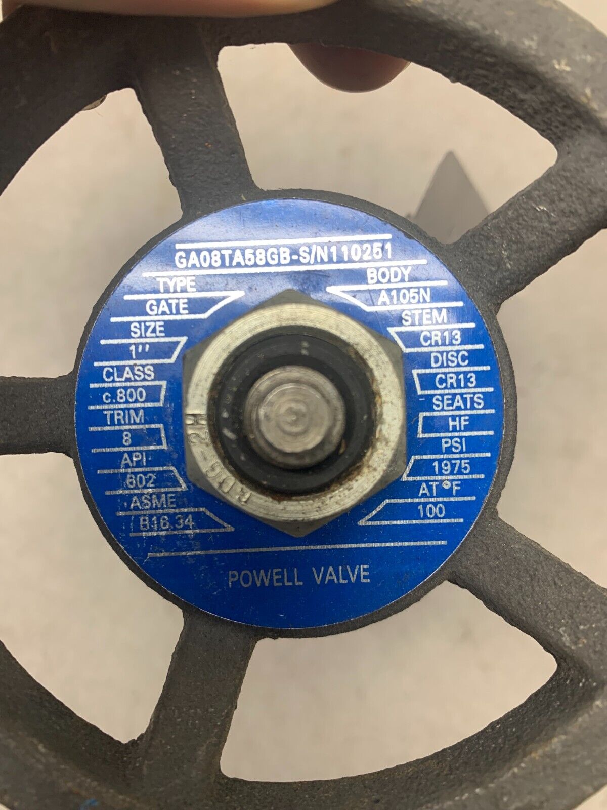 NEW POWELL 1" GATE VALVE GA08TA58GB CLASS 800 BODY A105