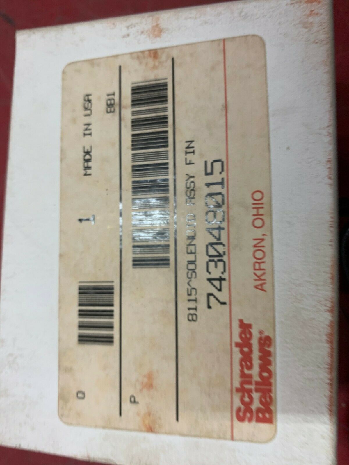 NEW IN BOX SCHRADER BELLOWS SOLENOID VALVE 743048015