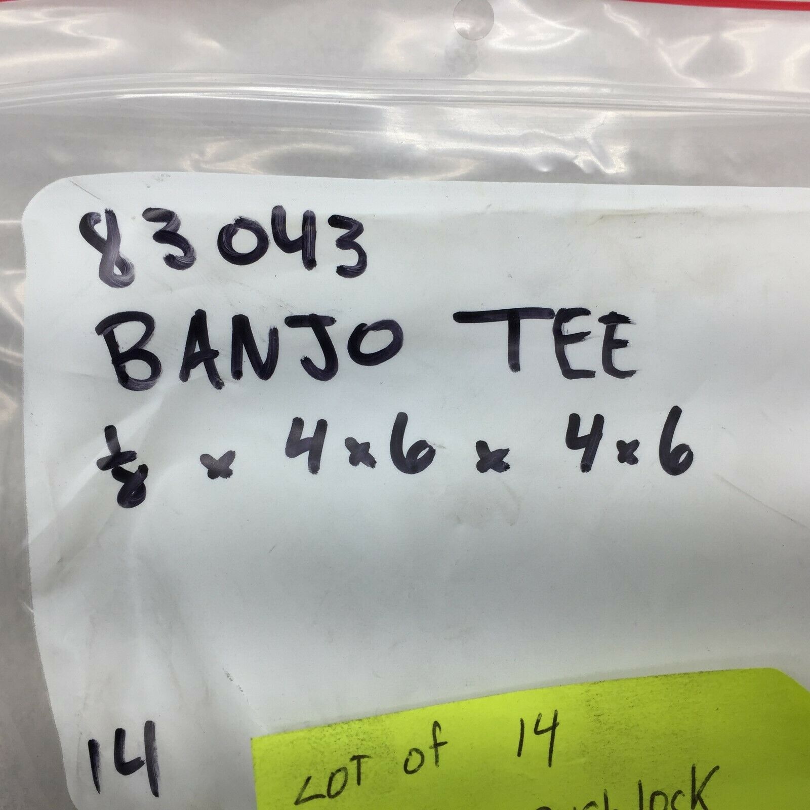 NEW NO BOX (LOT OF 14) 1/4 X 1/4 PUSHLOCK BANJO TEE X 1/8" NPT 83043