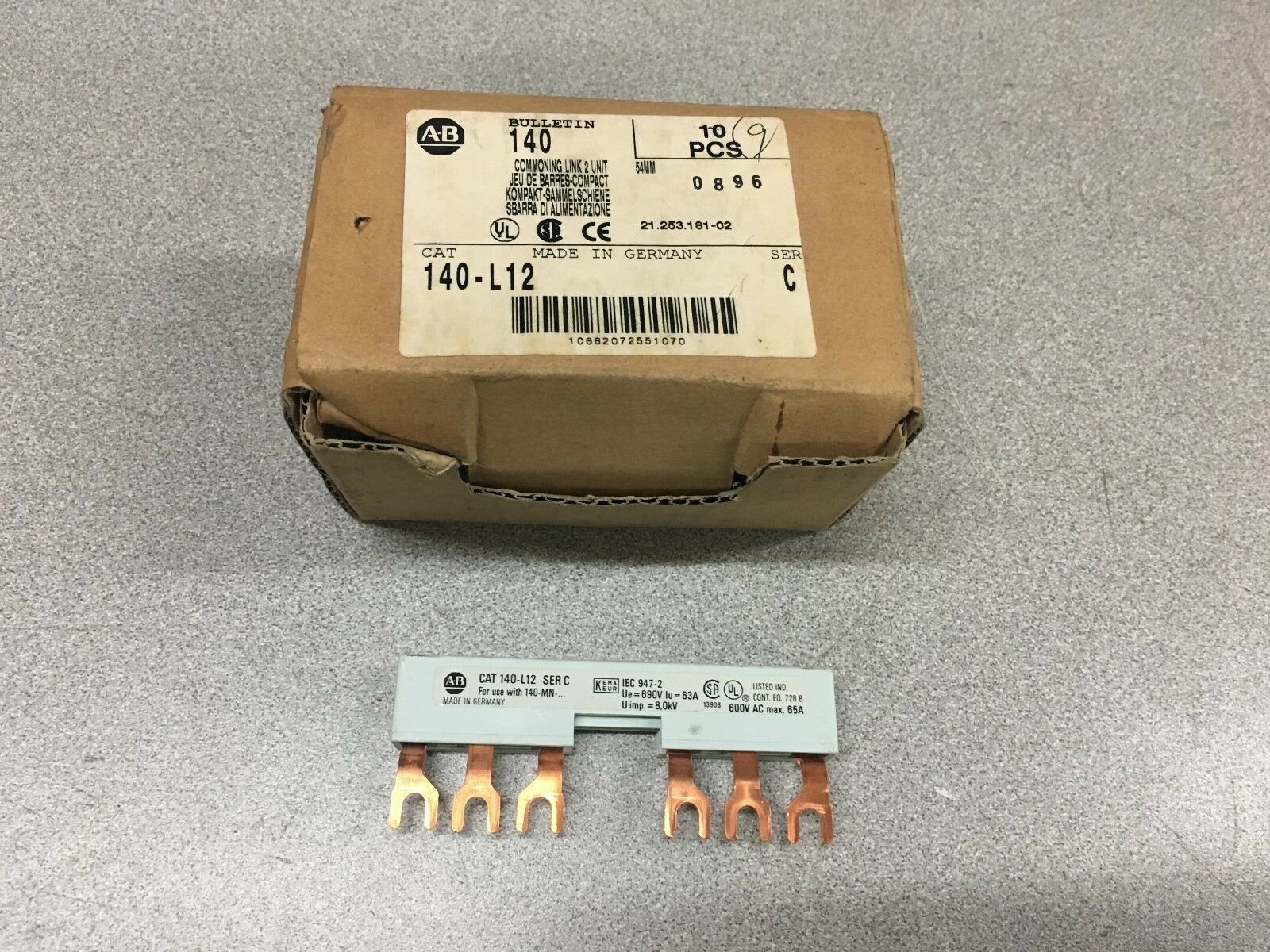 NEW IN BOX LOT OF 9 ALLEN BRADLEY COMMONING LINK 140-L12 SERIES C