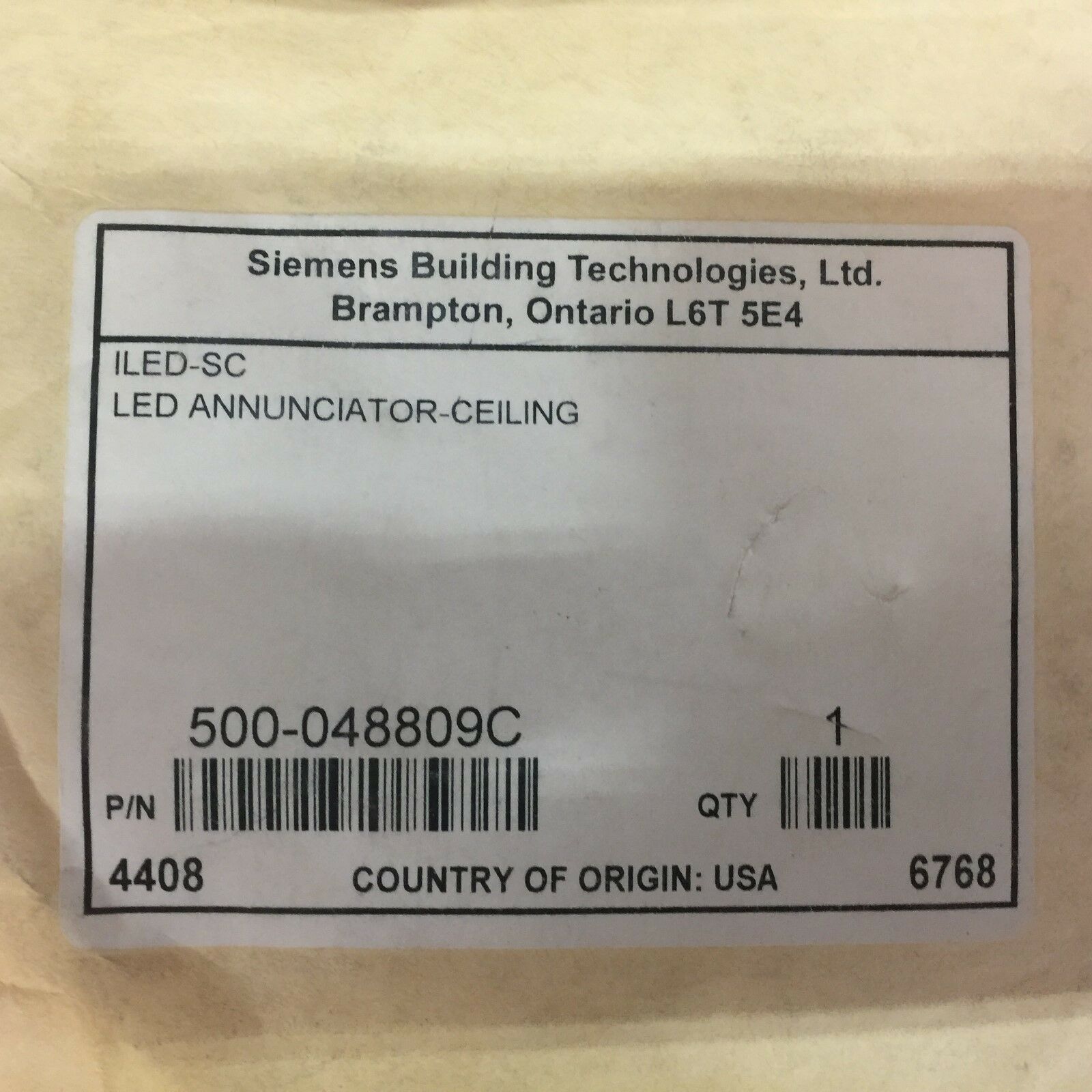 NEW IN PACK SIEMENS LED ANNUNCIATOR CEILING 500-048809C